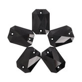 Jet Octagon Shape High Quality Glass Sew-on Rhinestones WholesaleRhinestone